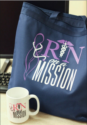 12 ounce RN on a mission coffee mug